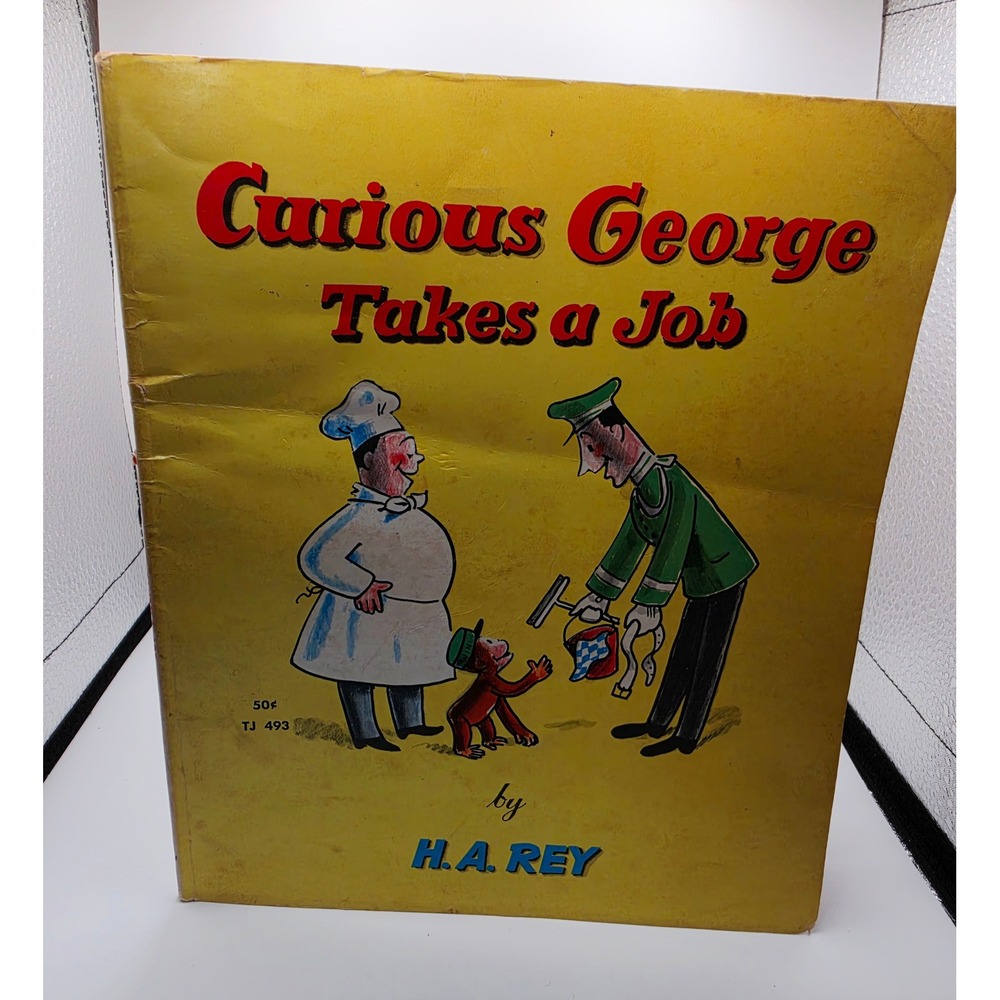 Curious George Takes a Job H.A. Rey Scholastic 1965 Vintage Paperback TJ 493